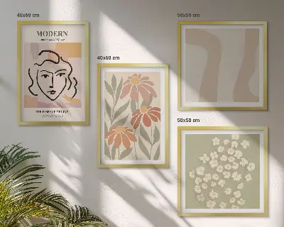 Moderne abstracte vrouw meerluik in lijst
