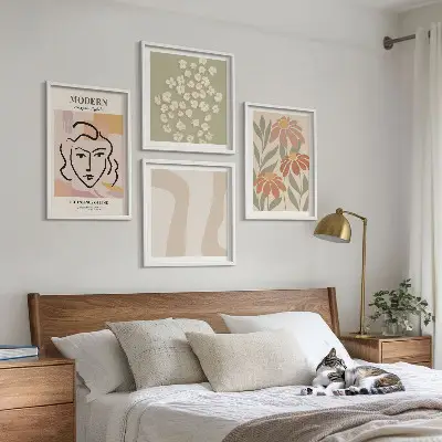 Moderne abstracte vrouw meerluik in lijst