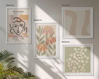 Moderne abstracte vrouw meerluik in lijst