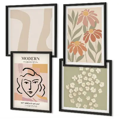 Moderne abstracte vrouw meerluik in lijst