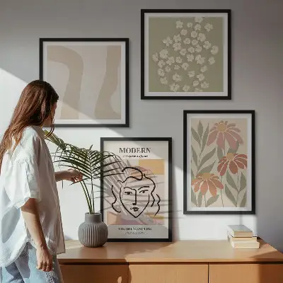 Moderne abstracte vrouw meerluik in lijst
