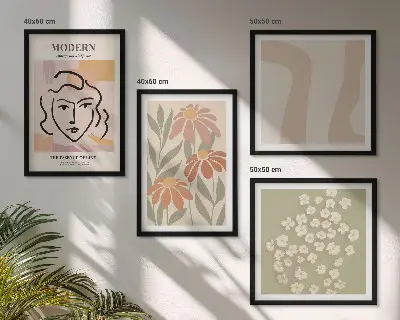 Moderne abstracte vrouw meerluik in lijst