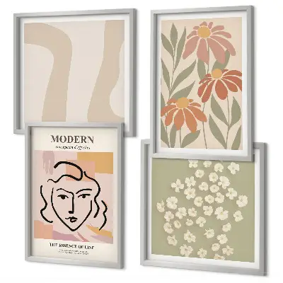 Moderne abstracte vrouw meerluik in lijst