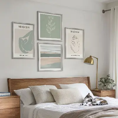 Set posters met lijst Abstracte plantvormen set van posters met lijst