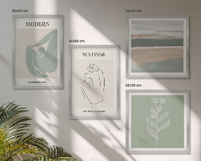 Set van posters met lijst Abstracte plantvormen