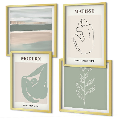 Set van posters met lijst Abstracte plantvormen