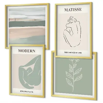 Set posters met lijst Abstracte plantvormen set van posters met lijst