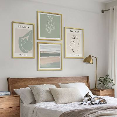 Set van posters met lijst Abstracte plantvormen
