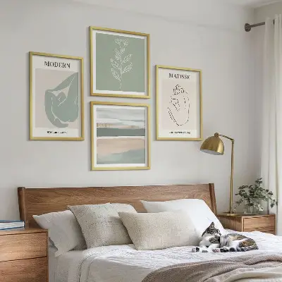 Set posters met lijst Abstracte plantvormen set van posters met lijst