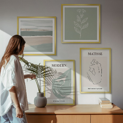 Set van posters met lijst Abstracte plantvormen