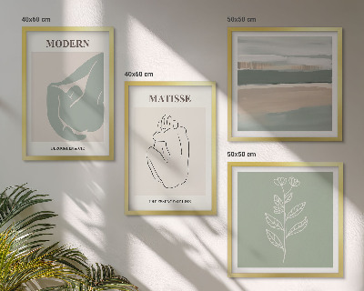 Set van posters met lijst Abstracte plantvormen