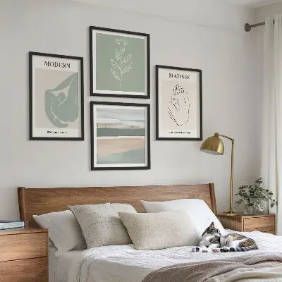 Set posters met lijst Abstracte plantvormen set van posters met lijst