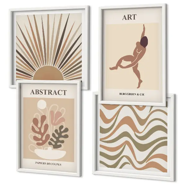 Matisse abstracte boho patronen meerluik in lijst