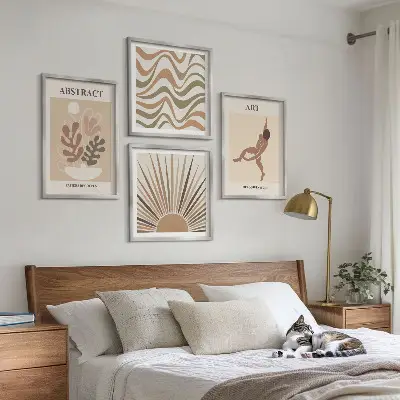 Matisse abstracte boho patronen meerluik in lijst