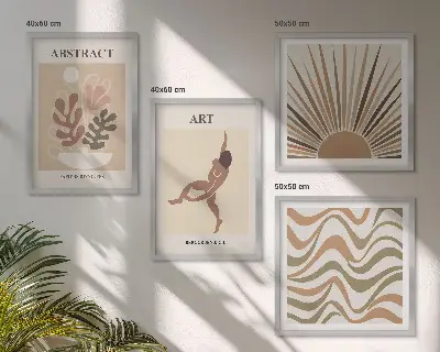 Matisse abstracte boho patronen meerluik in lijst