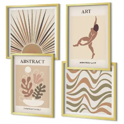 Matisse abstracte boho patronen meerluik in lijst