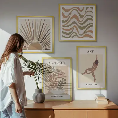 Matisse abstracte boho patronen meerluik in lijst