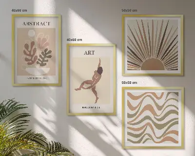 Matisse abstracte boho patronen meerluik in lijst