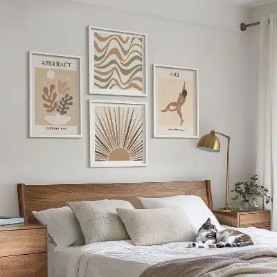 Matisse abstracte boho patronen meerluik in lijst