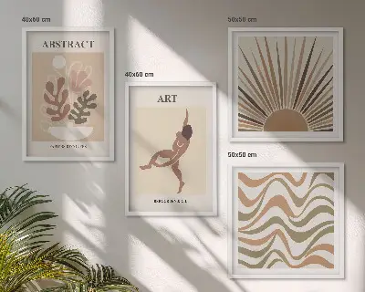 Matisse abstracte boho patronen meerluik in lijst