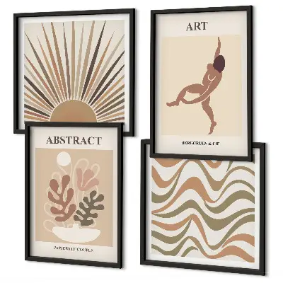 Matisse abstracte boho patronen meerluik in lijst