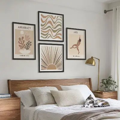 Matisse abstracte boho patronen meerluik in lijst