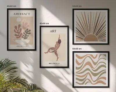 Matisse abstracte boho patronen meerluik in lijst