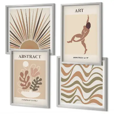 Matisse abstracte boho patronen meerluik in lijst