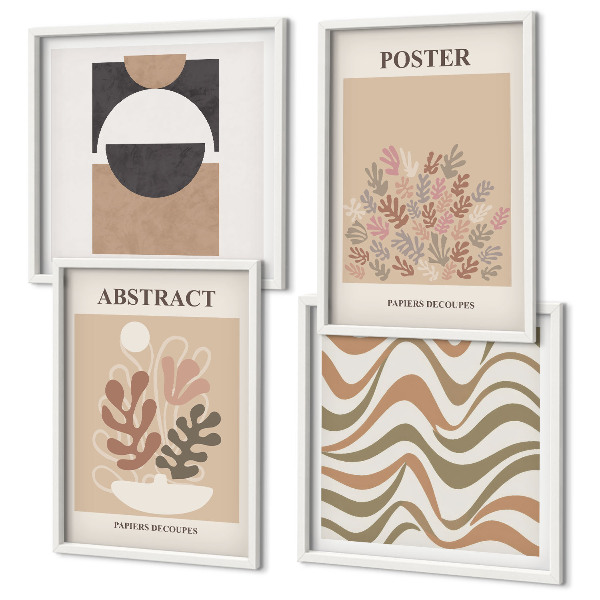 Set van posters met lijst Abstracte vormen en patronen