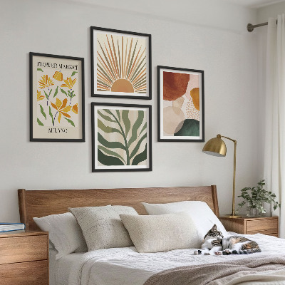 Meerluik in lijst Abstracte bloemmotieven
