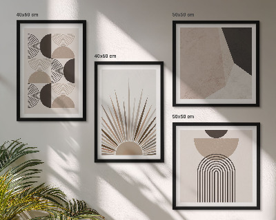 Meerluik in lijst Abstracte beige en bruine vormen