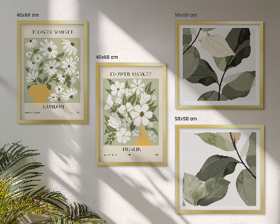 Set van posters met lijst Bloemenpatronen Londen Dublin