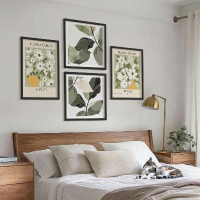 Set van posters met lijst Bloemenpatronen Londen Dublin