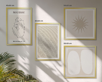 Meerluik in lijst Minimalistische zandgolven