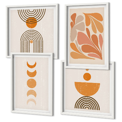 Set van posters met lijst Abstracte oranje vormen