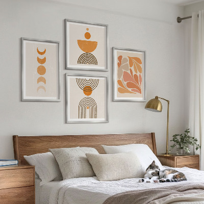 Set van posters met lijst Abstracte oranje vormen