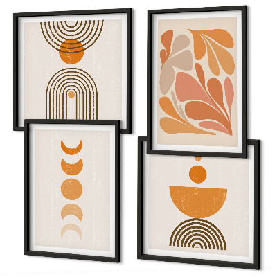 Set van posters met lijst Abstracte oranje vormen