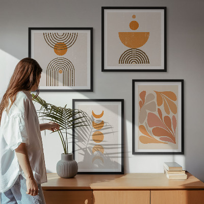 Set van posters met lijst Abstracte oranje vormen