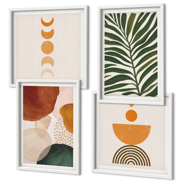 Set van posters met lijst Abstracte bladvormen