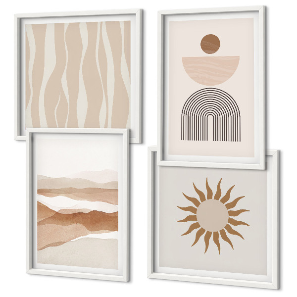 Set van posters met lijst Abstracte landschaps-, natuur- en geometrie