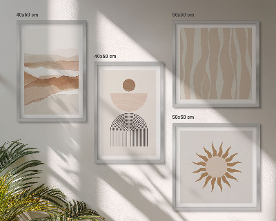 Set van posters met lijst Abstracte landschaps-, natuur- en geometrie
