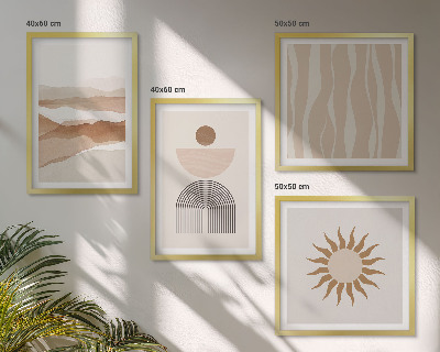 Set van posters met lijst Abstracte landschaps-, natuur- en geometrie