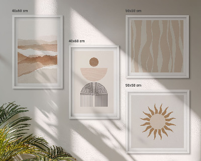 Set van posters met lijst Abstracte landschaps-, natuur- en geometrie