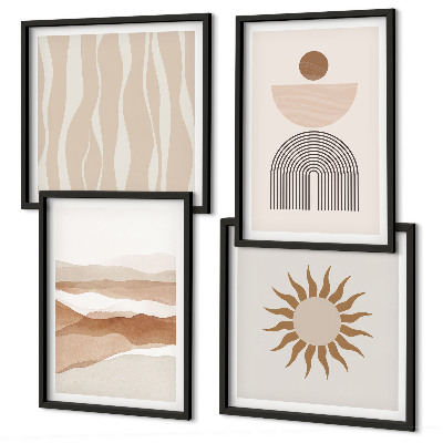 Set van posters met lijst Abstracte landschaps-, natuur- en geometrie