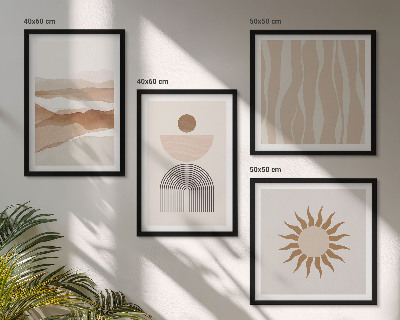 Set van posters met lijst Abstracte landschaps-, natuur- en geometrie