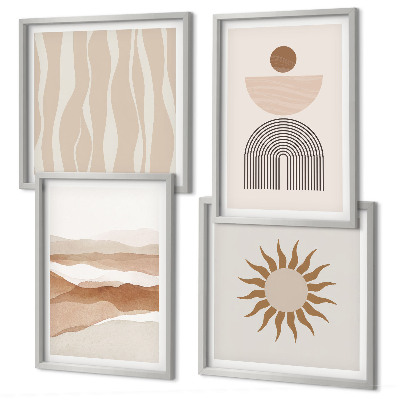 Set van posters met lijst Abstracte landschaps-, natuur- en geometrie