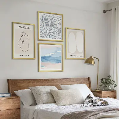 Set van Matisse abstracte vormen posters met lijst set van meerdere ingelijste posters