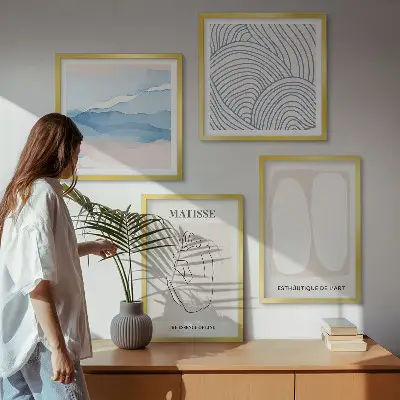 Set van Matisse abstracte vormen posters met lijst set van meerdere ingelijste posters