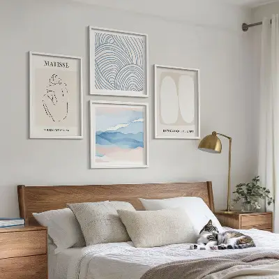 Set van Matisse abstracte vormen posters met lijst set van meerdere ingelijste posters