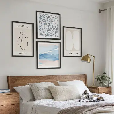 Set van Matisse abstracte vormen posters met lijst set van meerdere ingelijste posters